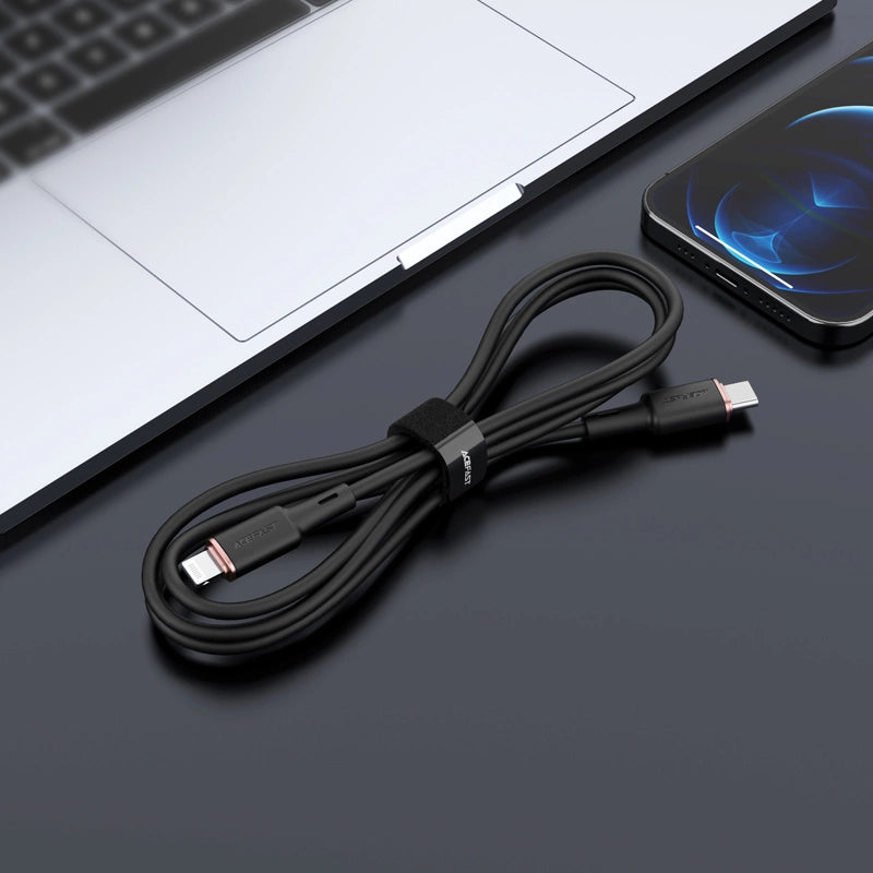 Acefast kabel MFI USB Typ C - Lightning 1,2m, 30W, 3A czarny (C2-01 black) – zdjęcie 4