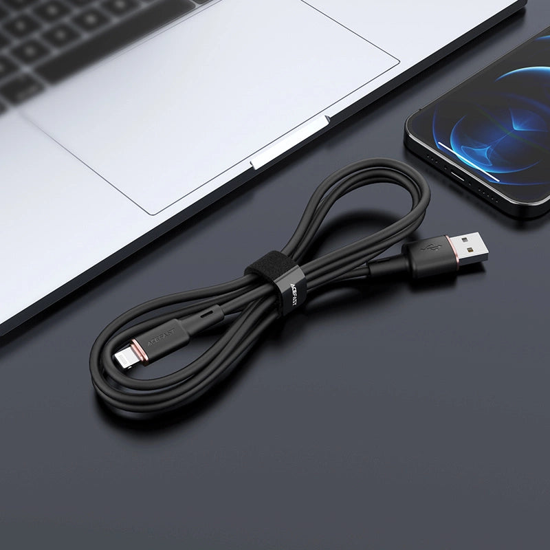 Acefast kabel MFI USB - Lightning 1,2m, 2,4A czarny (C2-02 black) – zdjęcie 4