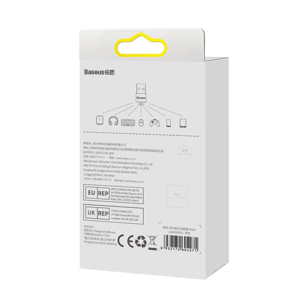 Baseus BA04 mini adapter Bluetooth 5.0 do komputera czarny (ZJBA000001)
