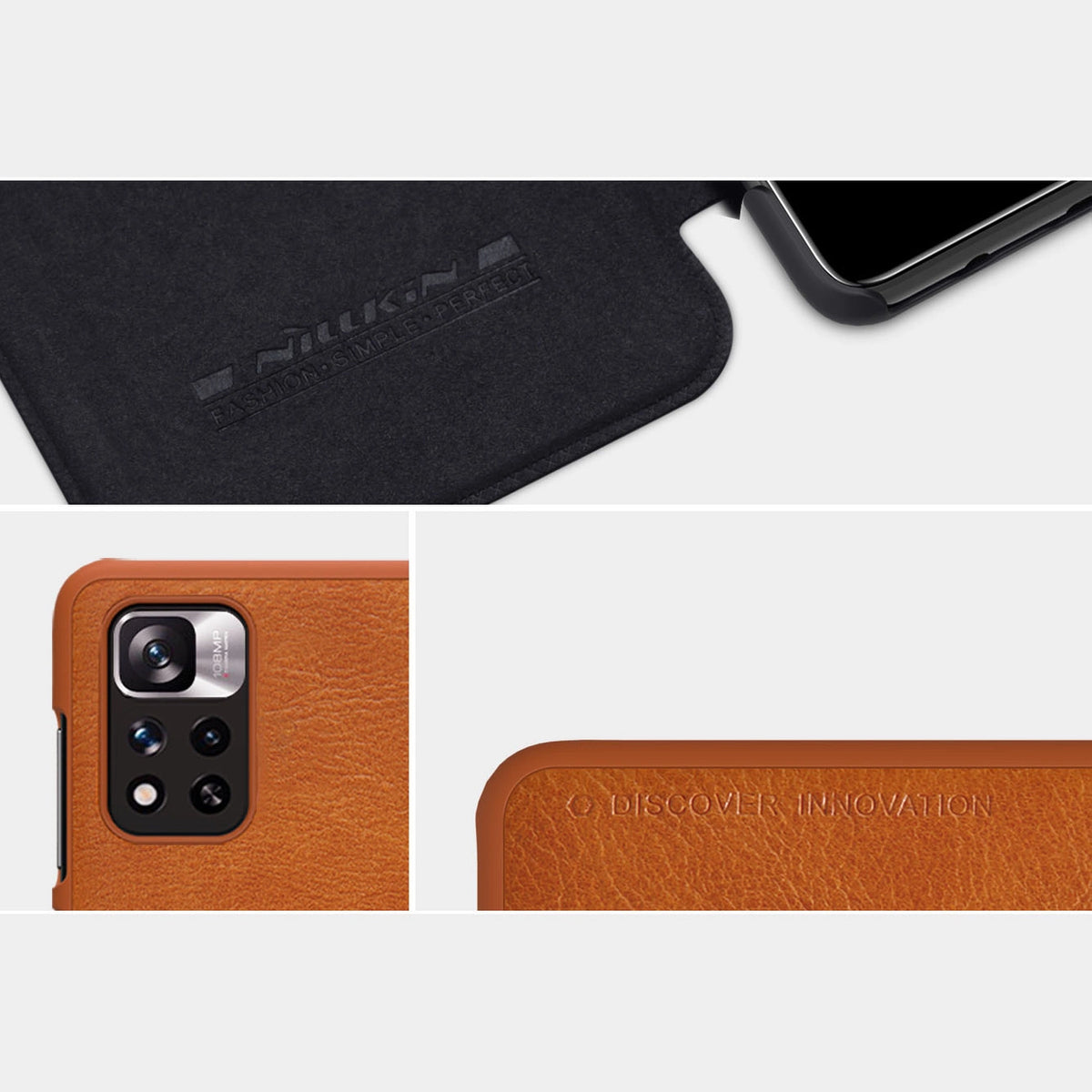 Etui Nillkin Qin Case do Xiaomi Redmi Note 11 Pro+ (China) - czarne – zdjęcie 13