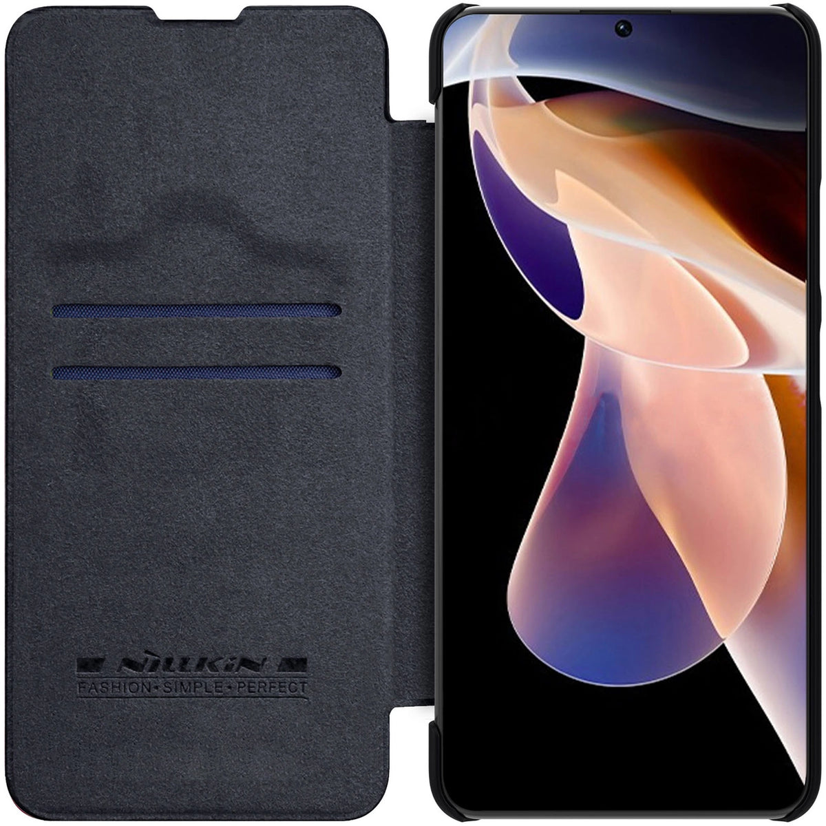Etui Nillkin Qin Case do Xiaomi Redmi Note 11 Pro+ (China) - czarne – zdjęcie 7