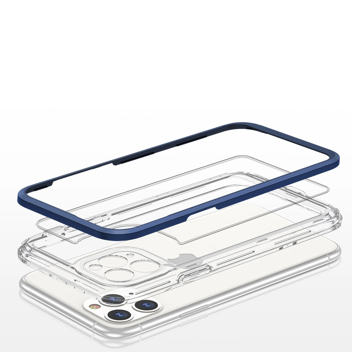 Clear 3in1 etui do iPhone 11 Pro Max żelowy pokrowiec z ramką niebieski – zdjęcie 5