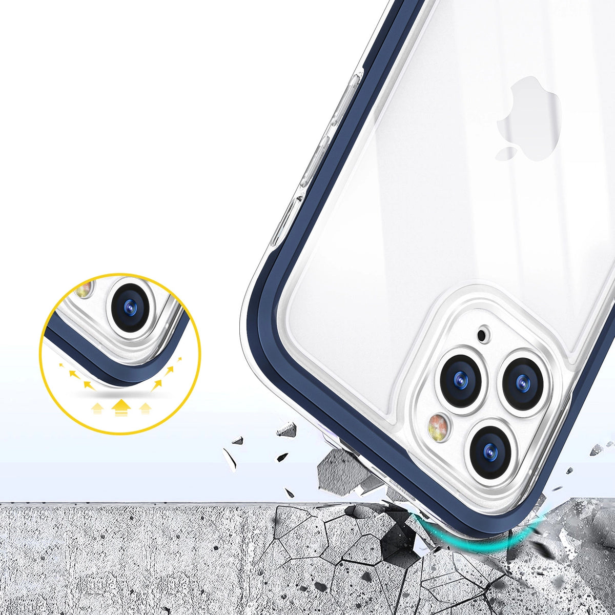 Clear 3in1 etui do iPhone 11 Pro Max żelowy pokrowiec z ramką niebieski – zdjęcie 6
