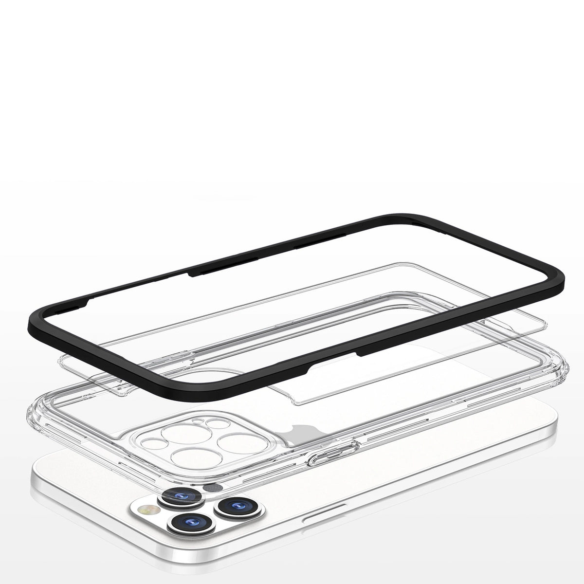 Clear 3in1 etui do iPhone 12 Pro żelowy pokrowiec z ramką czarny – zdjęcie 5