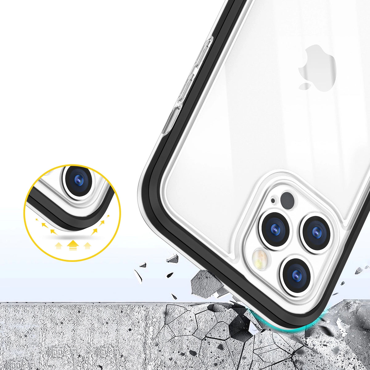 Clear 3in1 etui do iPhone 12 Pro żelowy pokrowiec z ramką czarny – zdjęcie 6