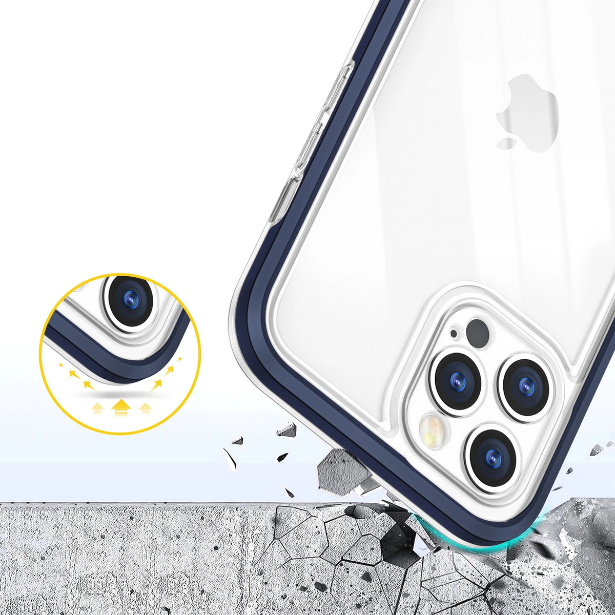 Clear 3in1 etui do iPhone 12 Pro Max żelowy pokrowiec z ramką niebieski – zdjęcie 6