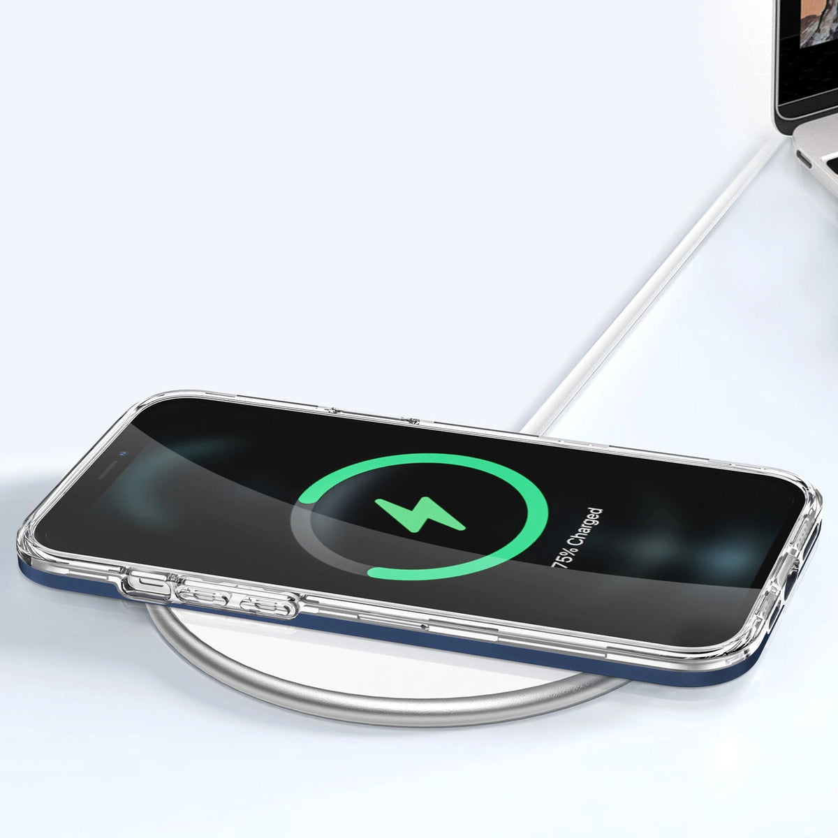 Clear 3in1 etui do iPhone 12 Pro Max żelowy pokrowiec z ramką niebieski – zdjęcie 7