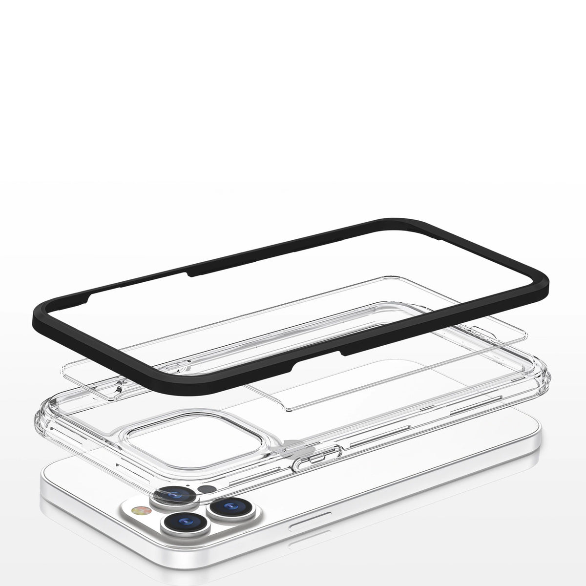 Clear 3in1 etui do iPhone 13 Pro żelowy pokrowiec z ramką czarny – zdjęcie 5