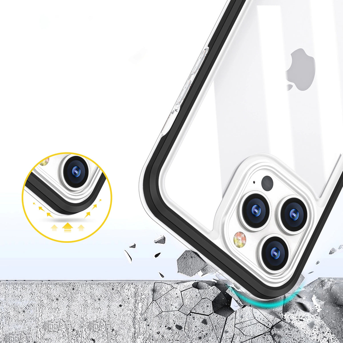 Clear 3in1 etui do iPhone 13 Pro żelowy pokrowiec z ramką czarny – zdjęcie 6