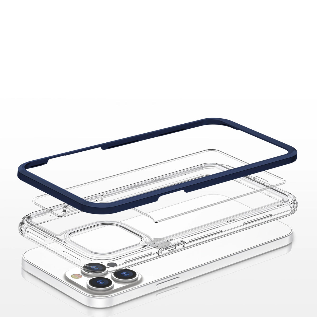 Clear 3in1 etui do iPhone 13 Pro Max żelowy pokrowiec z ramką niebieski – zdjęcie 5