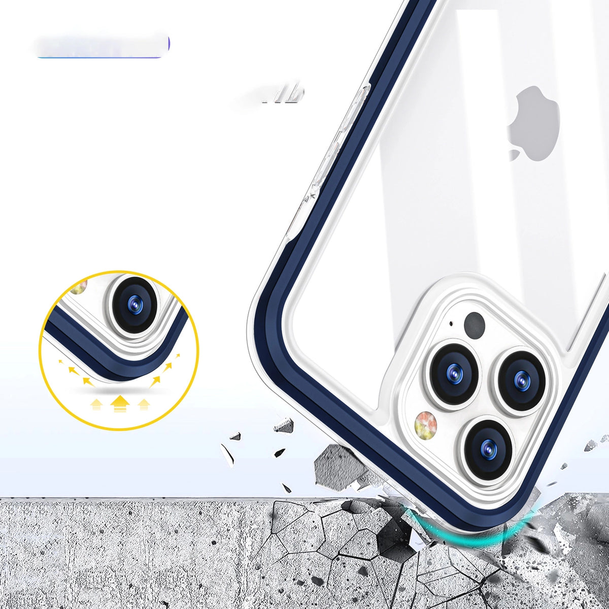 Clear 3in1 etui do iPhone 13 Pro Max żelowy pokrowiec z ramką niebieski – zdjęcie 6