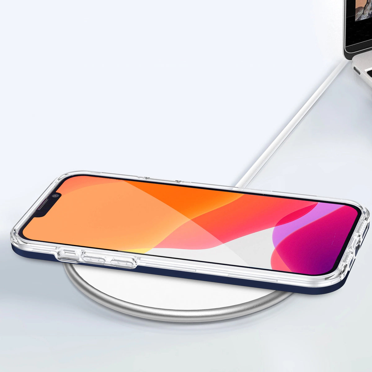 Clear 3in1 etui do iPhone 13 Pro Max żelowy pokrowiec z ramką niebieski – zdjęcie 7