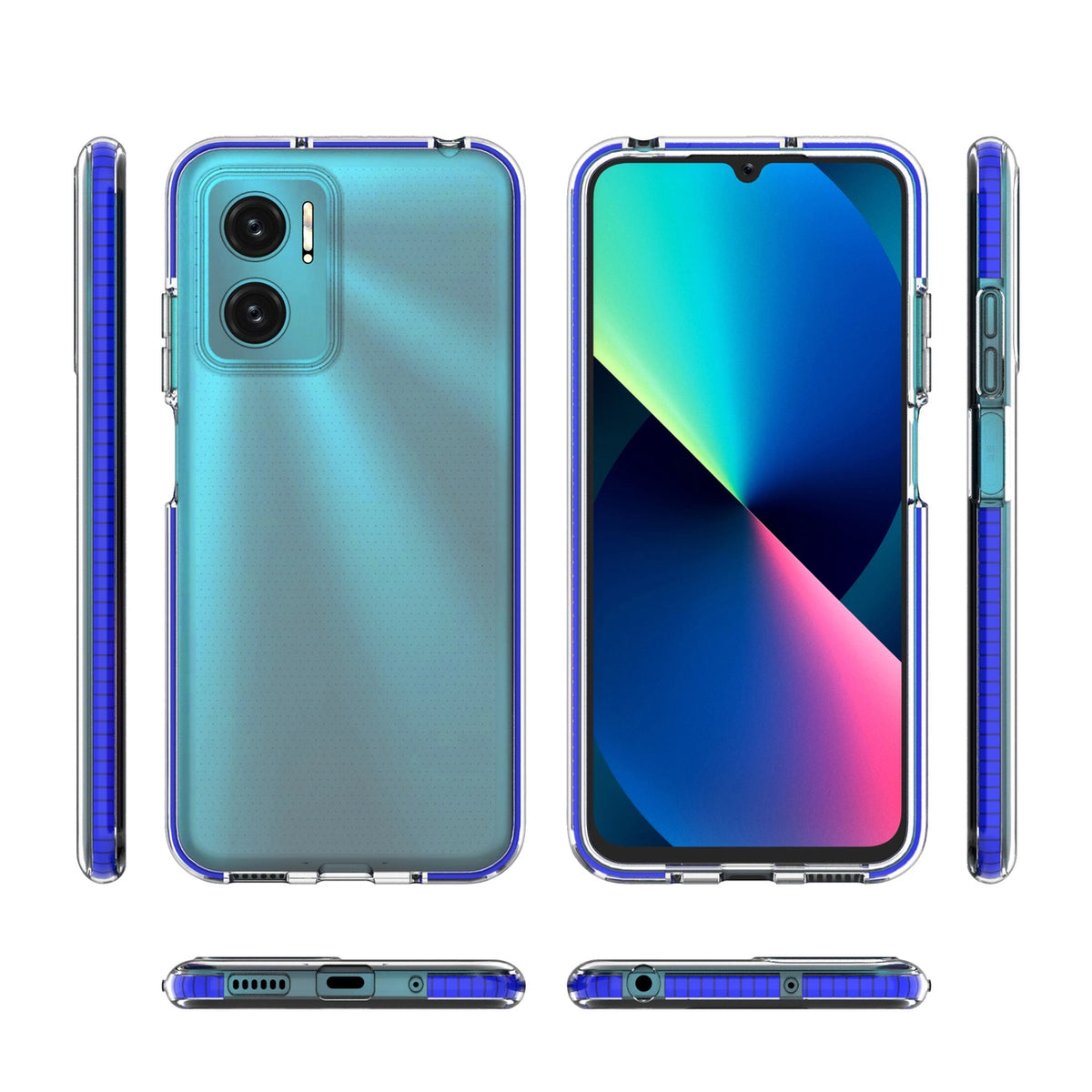 Spring Case pokrowiec żelowe etui z kolorową do Xiaomi Redmi 10 czarny – zdjęcie 2