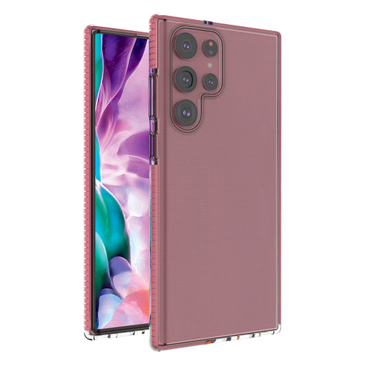 Spring Case pokrowiec żelowe etui do Samsung Galaxy S22 Ultra jasnoróżowy
