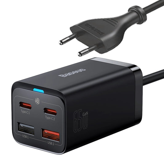 Baseus GaN3 Pro szybka ładowarka sieciowa GaN 2 x USB Typ C / 2 x USB 65W