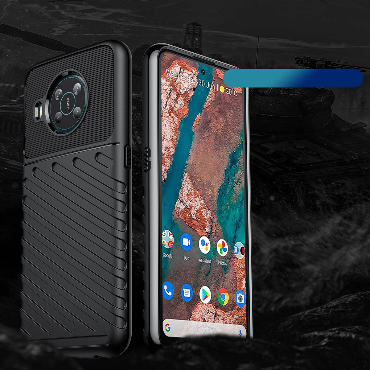 Thunder Case elastyczne pancerne etui pokrowiec Nokia X100 czarny – zdjęcie 2