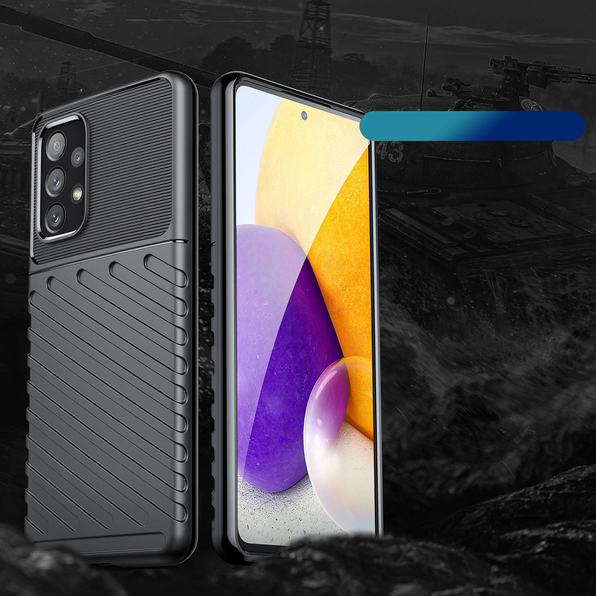 Thunder Case elastyczne pancerne etui pokrowiec Samsung Galaxy A73 czarny – zdjęcie 2
