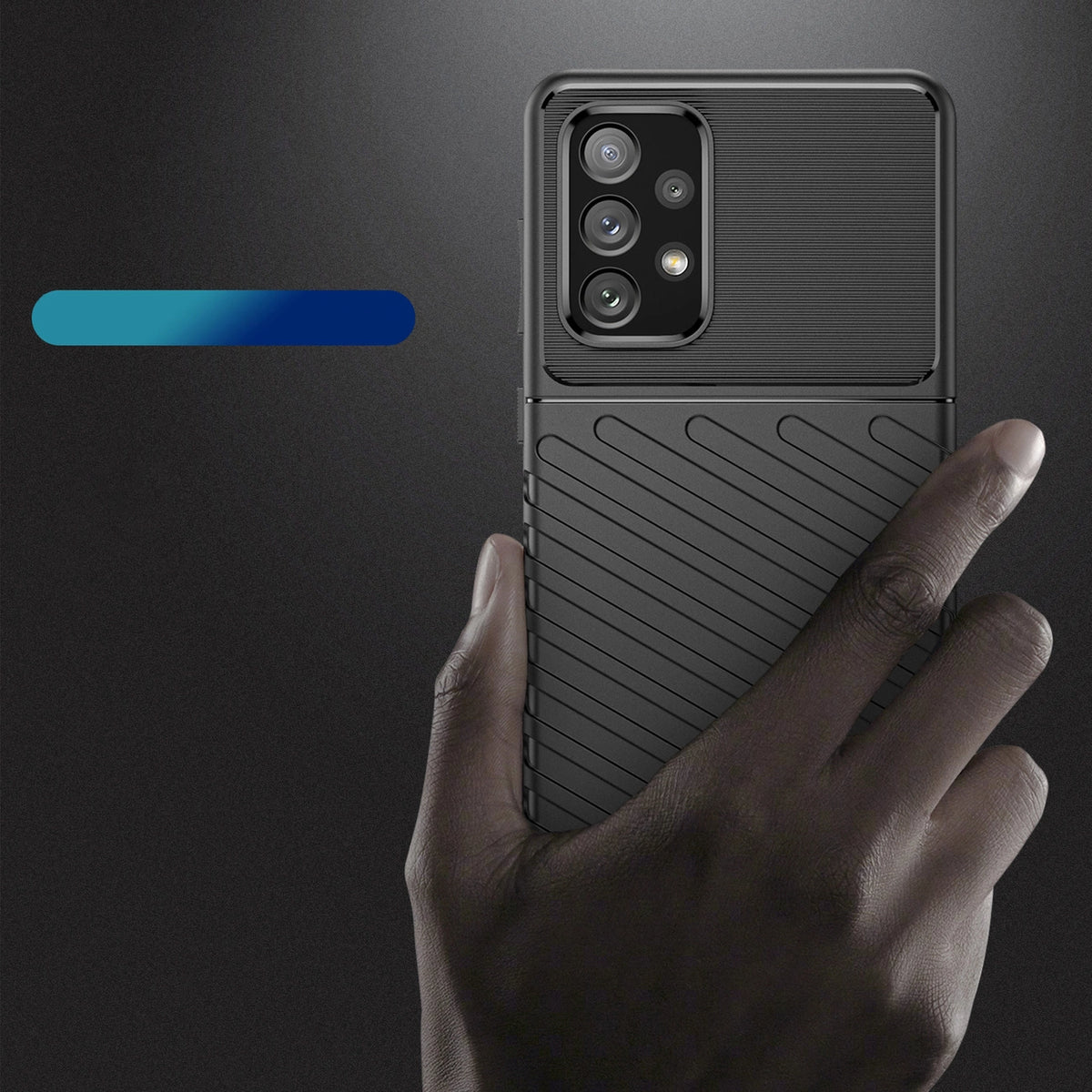 Thunder Case elastyczne pancerne etui pokrowiec Samsung Galaxy A73 czarny – zdjęcie 3