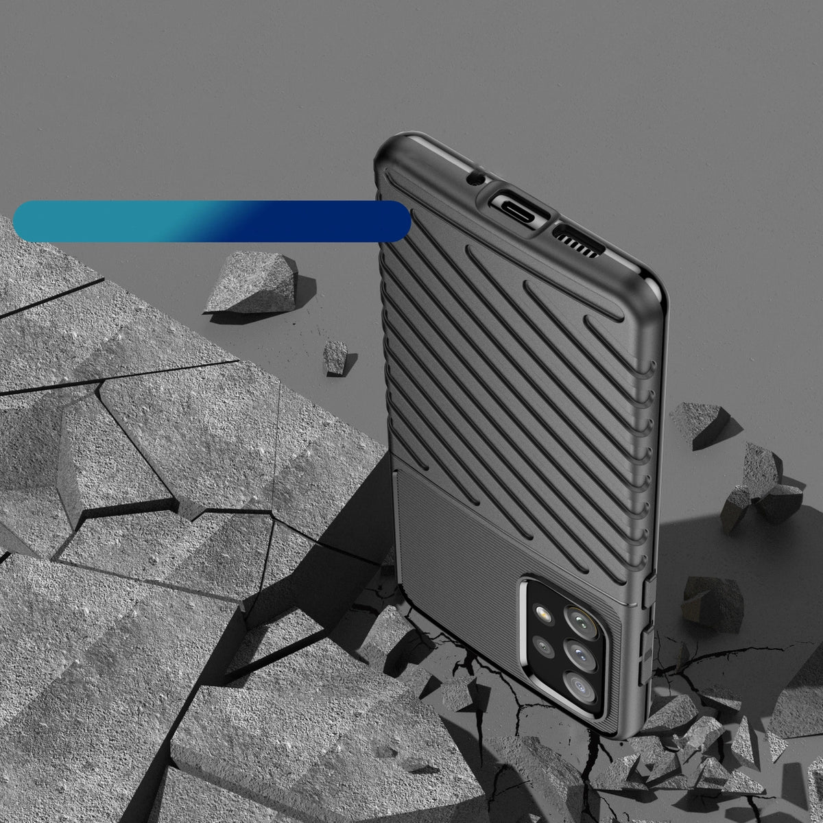 Thunder Case elastyczne pancerne etui pokrowiec Samsung Galaxy A73 czarny – zdjęcie 7