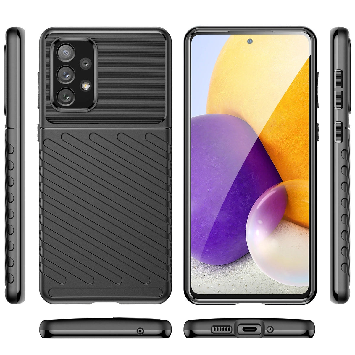 Thunder Case elastyczne pancerne etui pokrowiec Samsung Galaxy A73 czarny – zdjęcie 8