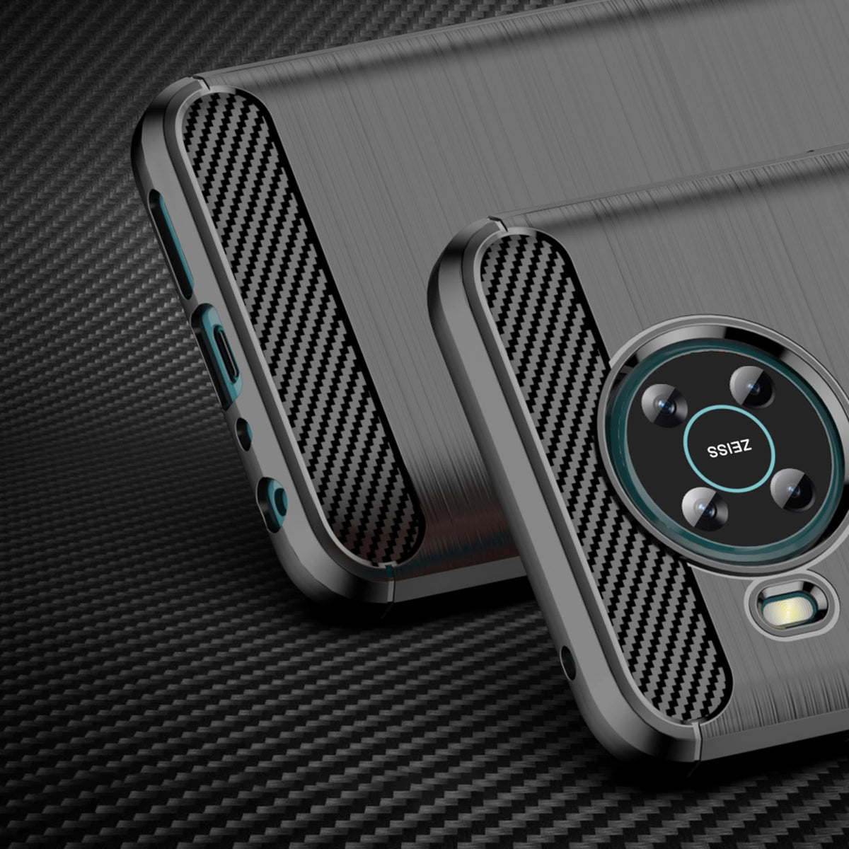 Carbon Case elastyczne etui pokrowiec Nokia X100 czarny – zdjęcie 2