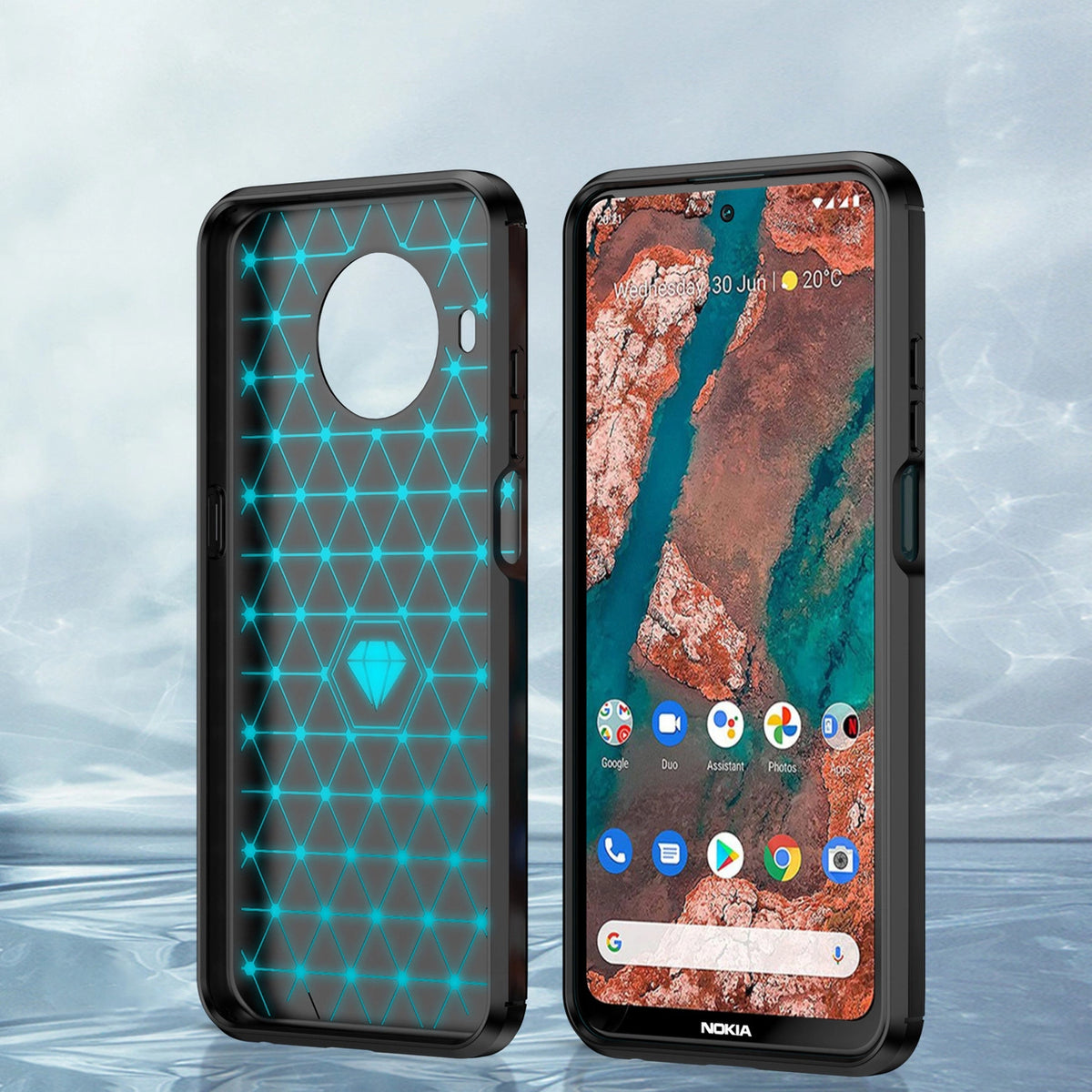 Carbon Case elastyczne etui pokrowiec Nokia X100 czarny – zdjęcie 4
