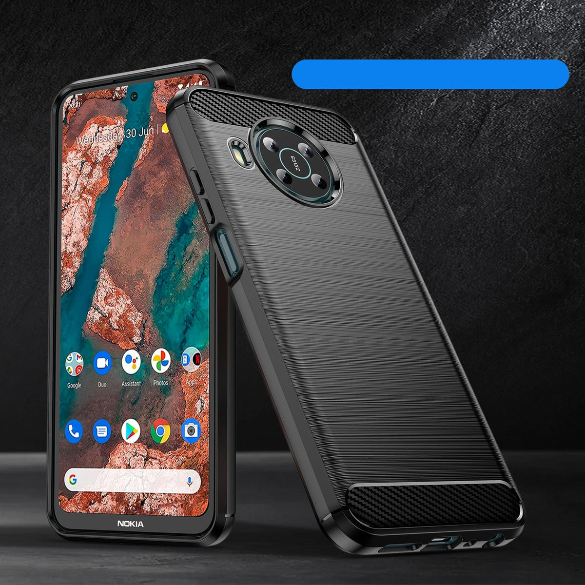 Carbon Case elastyczne etui pokrowiec Nokia X100 czarny – zdjęcie 5