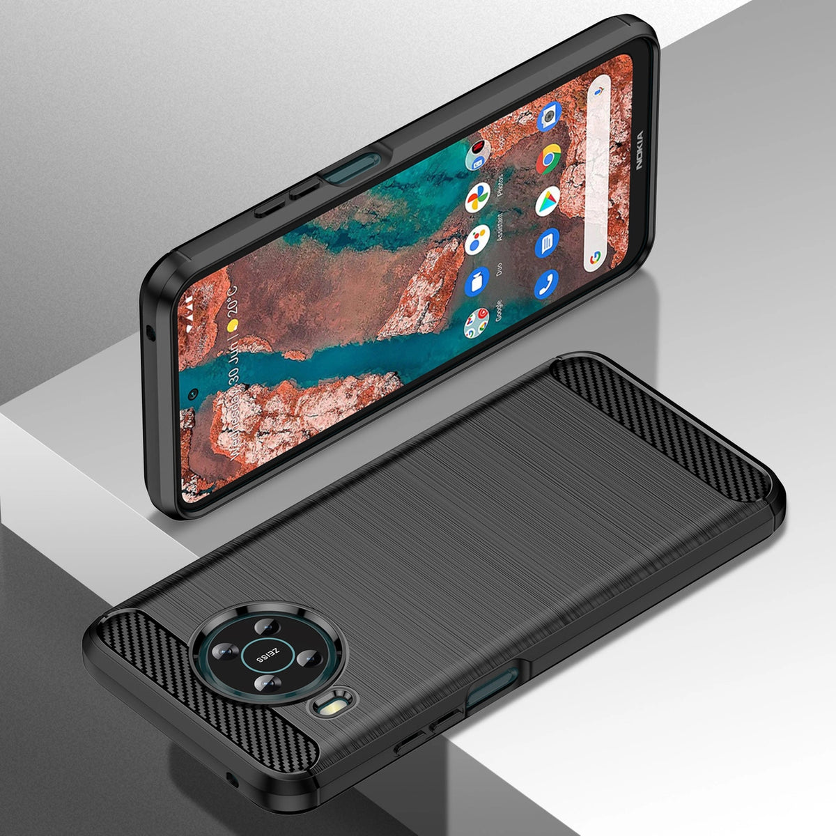 Carbon Case elastyczne etui pokrowiec Nokia X100 czarny – zdjęcie 6