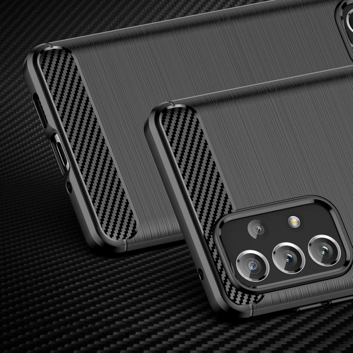 Carbon Case elastyczne etui pokrowiec Samsung Galaxy A73 czarny – zdjęcie 2