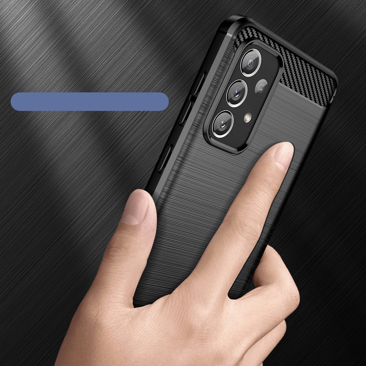 Carbon Case elastyczne etui pokrowiec Samsung Galaxy A73 czarny – zdjęcie 3