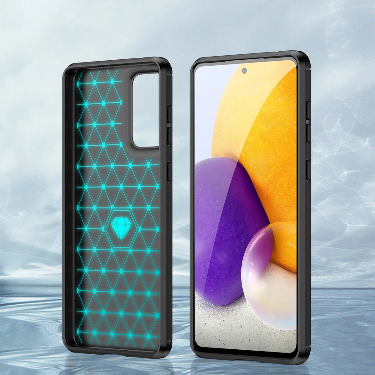 Carbon Case elastyczne etui pokrowiec Samsung Galaxy A73 czarny – zdjęcie 4