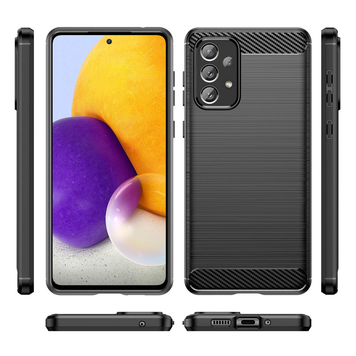 Carbon Case elastyczne etui pokrowiec Samsung Galaxy A73 czarny – zdjęcie 5
