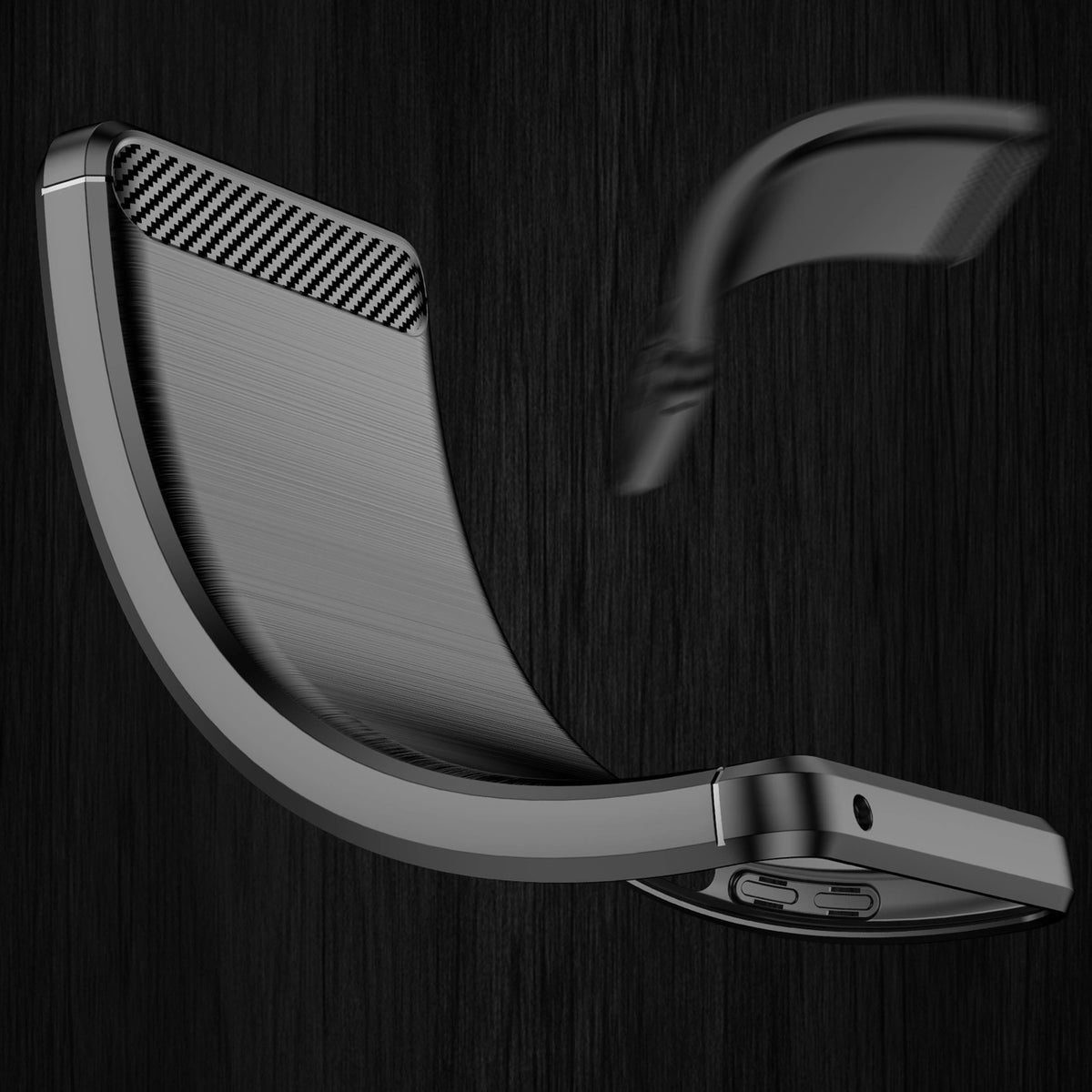 Carbon Case elastyczne etui pokrowiec Samsung Galaxy A73 czarny – zdjęcie 6