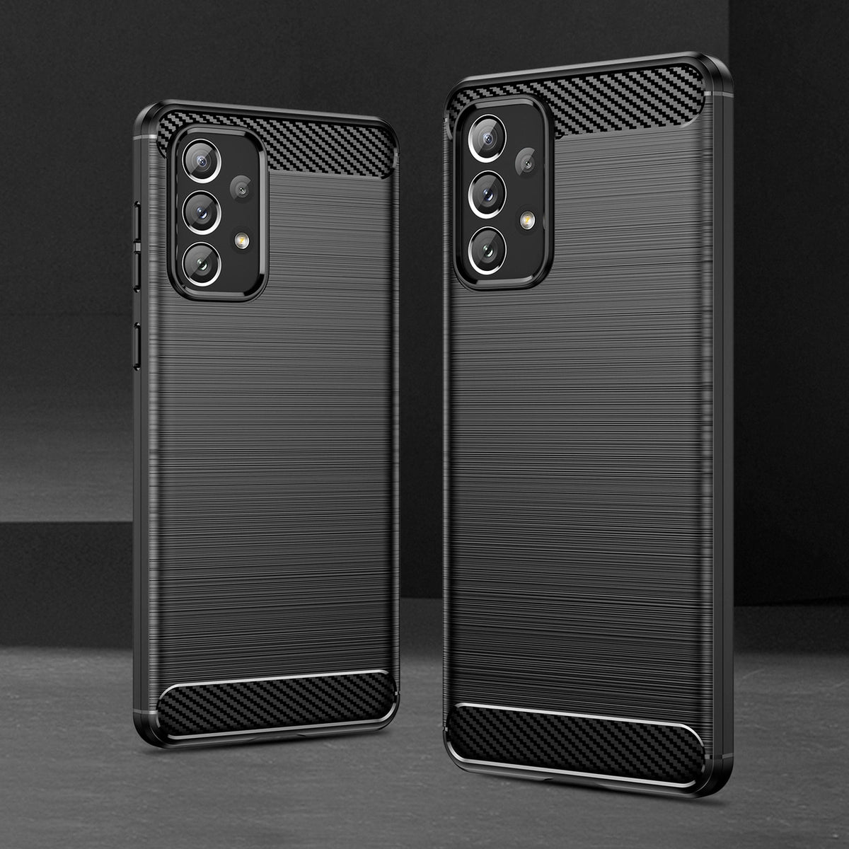 Carbon Case elastyczne etui pokrowiec Samsung Galaxy A73 czarny – zdjęcie 7