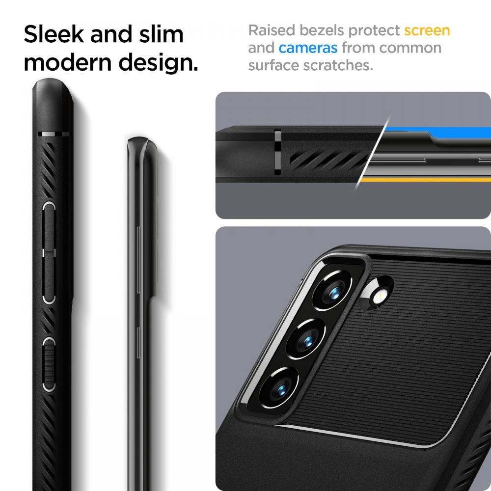 Etui Spigen Rugged Armor na Samsung Galaxy S21 FE - czarny mat – zdjęcie 10