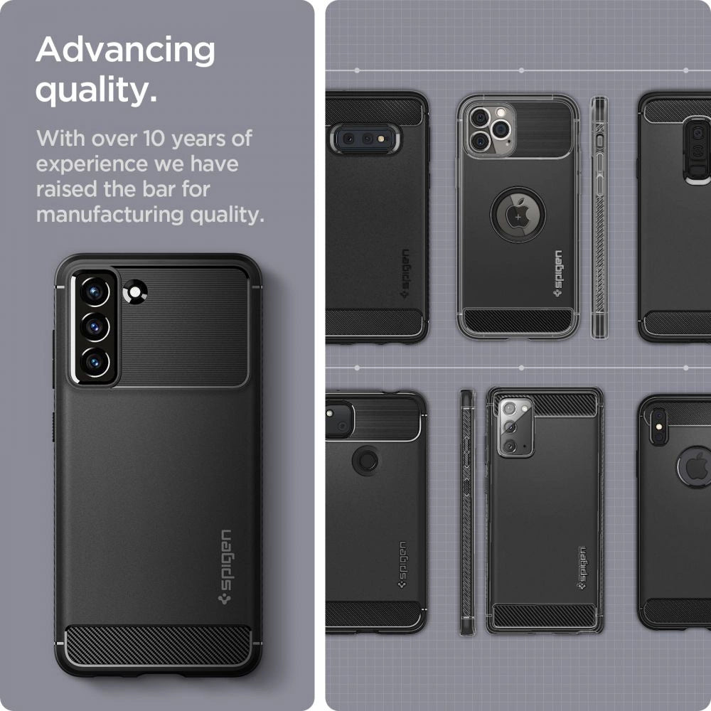 Etui Spigen Rugged Armor na Samsung Galaxy S21 FE - czarny mat – zdjęcie 12