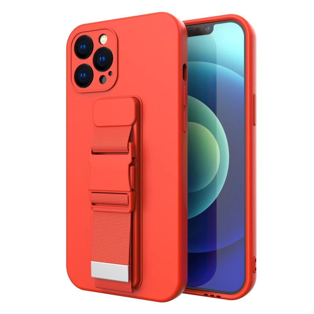 Rope Case silikonowe etui ze smyczą torebka do Redmi Note 11 Pro czerwony – zdjęcie 2