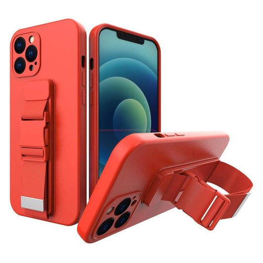 Rope Case silikonowe etui ze smyczą do Xiaomi Poco M4 Pro 5G czerwony