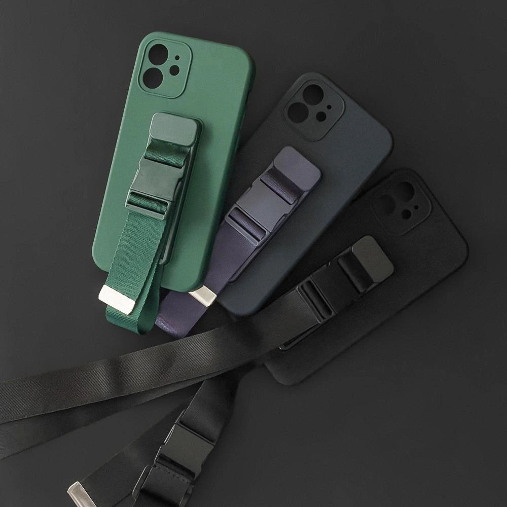 Rope Case silikonowe etui ze smyczą do Samsung Galaxy A73 granatowy – zdjęcie 13