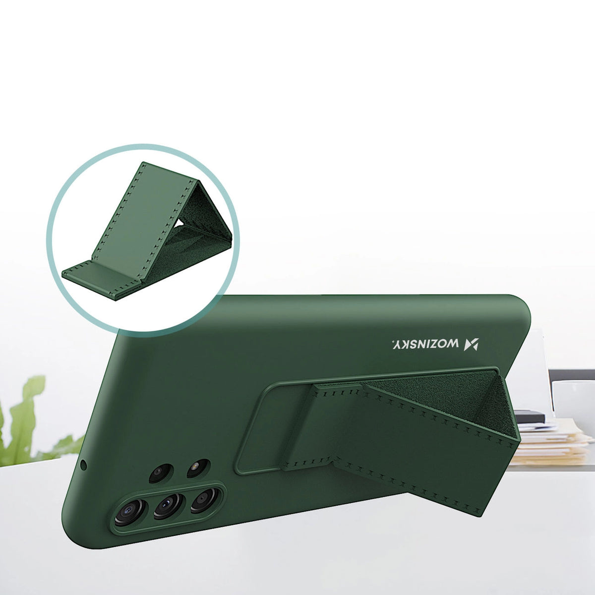 Wozinsky Kickstand Case silikonowe etui z podstawką etui Xiaomi Redmi Note – zdjęcie 5