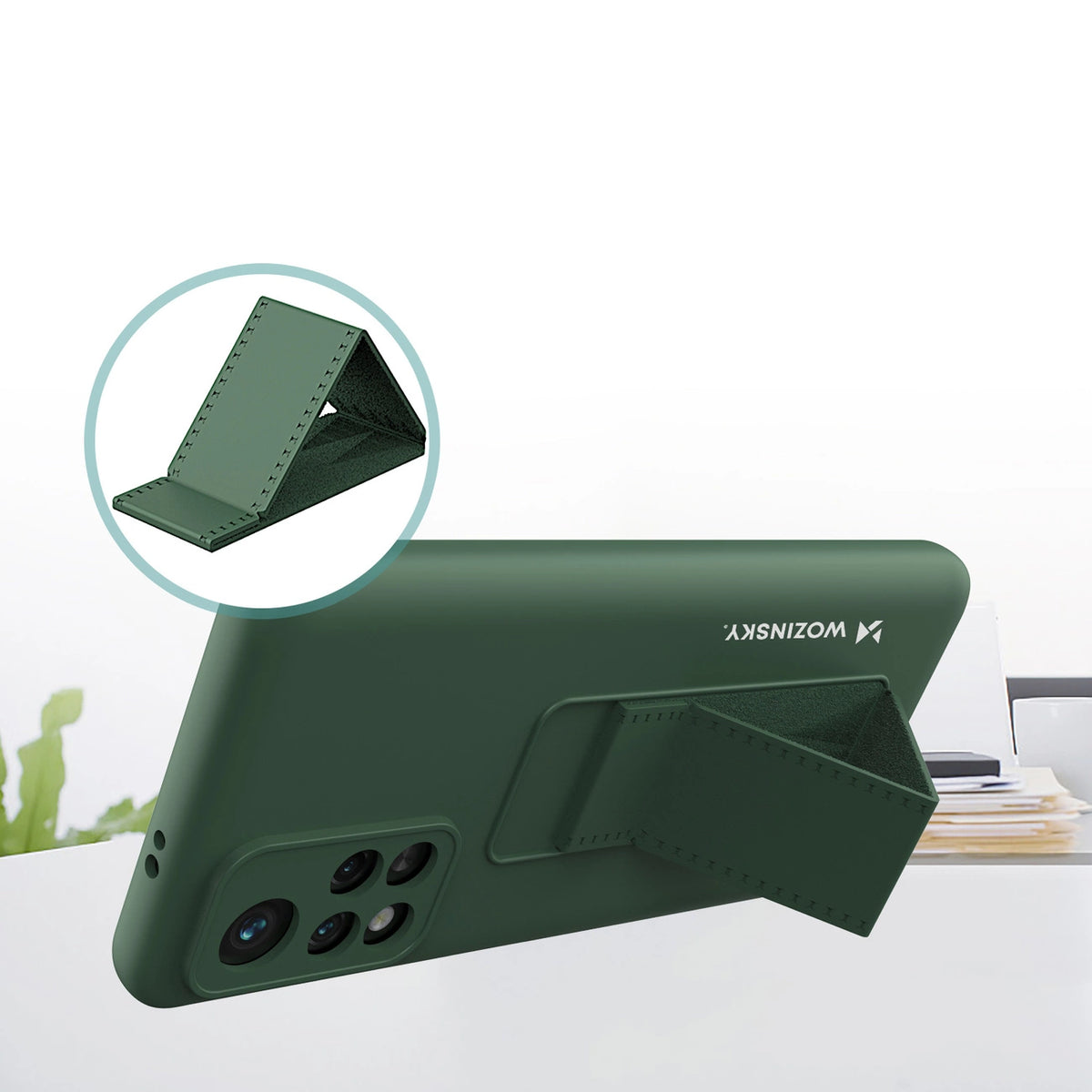 Wozinsky Kickstand Case silikonowe etui z podstawką etui Xiaomi Poco M4 – zdjęcie 5