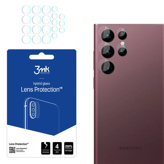 Szkło hybrydowe do obiektywu aparatu 3mk na Samsung Galaxy S22 Ultra 5G