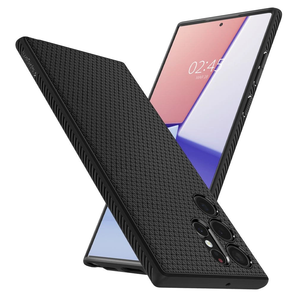 Etui Spigen Liquid Air na Samsung Galaxy S22 Ultra - czarny mat – zdjęcie 3