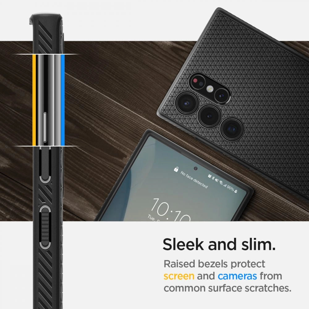 Etui Spigen Liquid Air na Samsung Galaxy S22 Ultra - czarny mat – zdjęcie 8