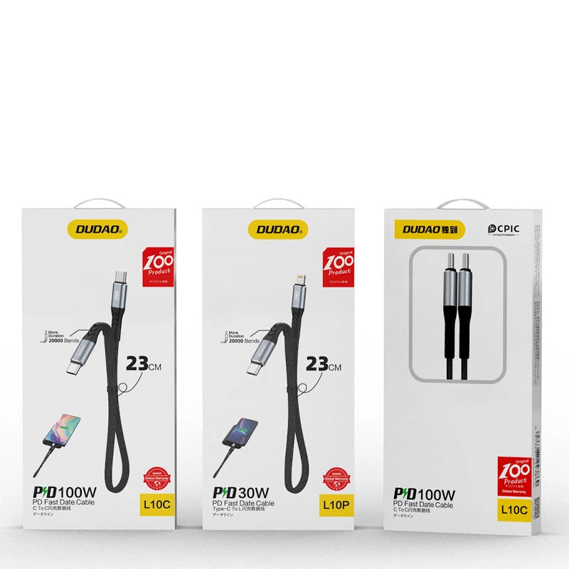 Kabel Dudao L10P Lightning - USB-C PD 20W 0,23m - czarny – zdjęcie 5