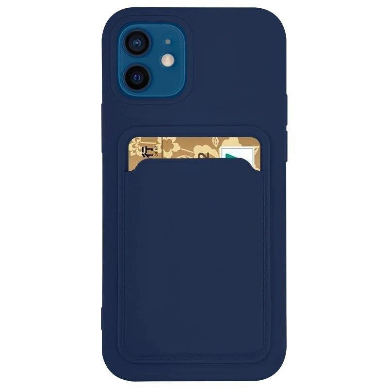 Card Case silikonowe etui do Samsung Galaxy S22+ (S22 Plus) granatowy