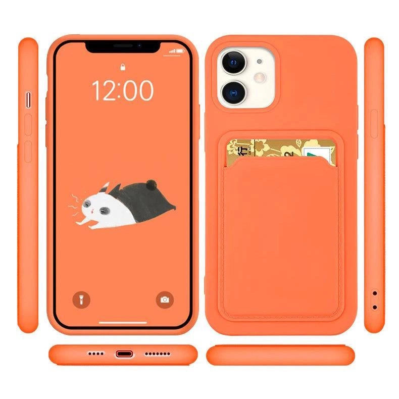 Card Case silikonowe etui do Samsung Galaxy S22+ (S22 Plus) granatowy – zdjęcie 3