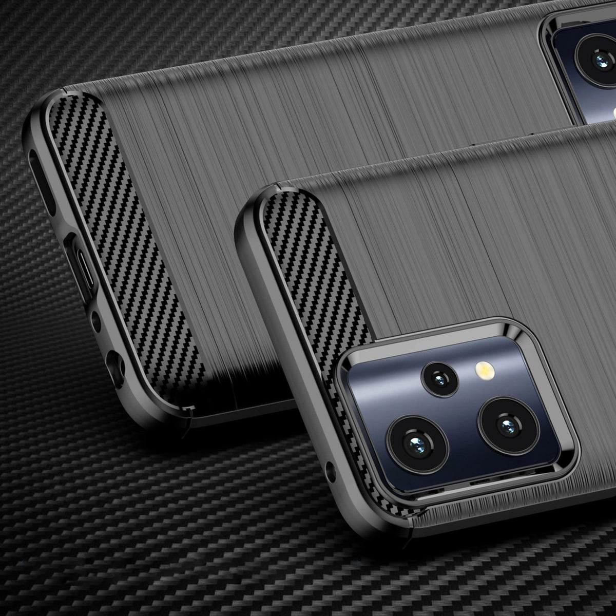 Carbon Case elastyczne etui pokrowiec Realme 9 Pro czarny – zdjęcie 2