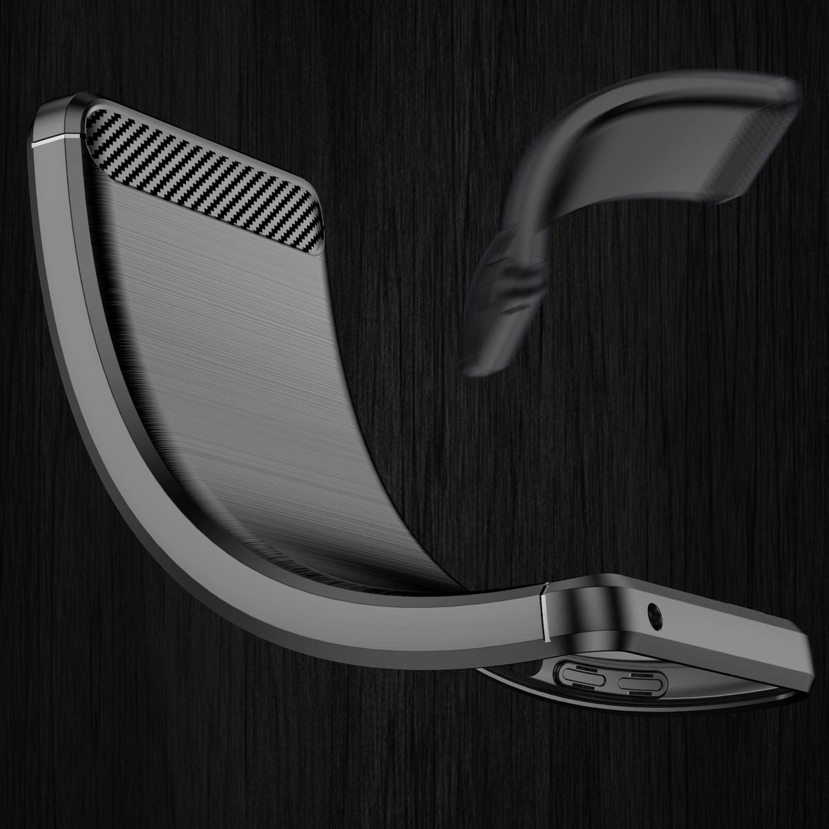 Carbon Case elastyczne etui pokrowiec Realme 9 Pro czarny – zdjęcie 8
