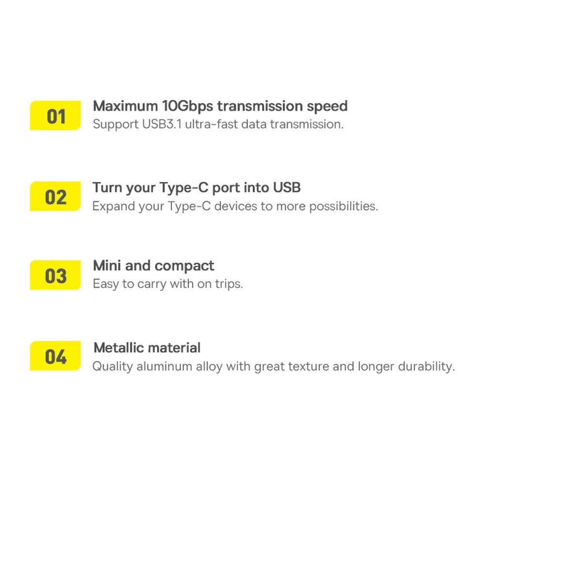 Adapter Baseus Ingenuity Series z USB-C do USB-A 10Gb/s - czarny – zdjęcie 14
